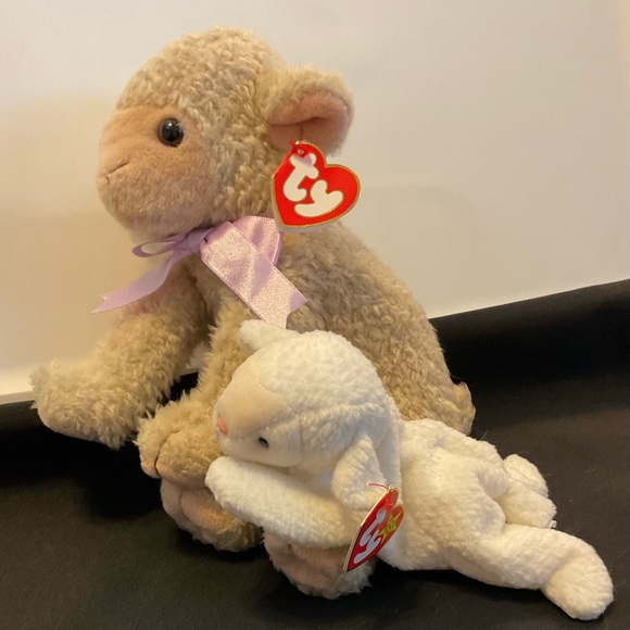 Ty Lovie & Fleece lamb pair for Easter - Picture 2 of 9